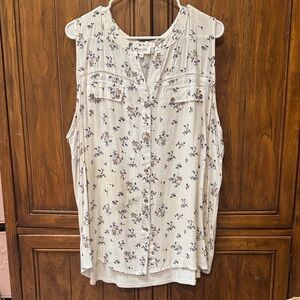 Siren Lily Floral Button-Down Blouse - Cream